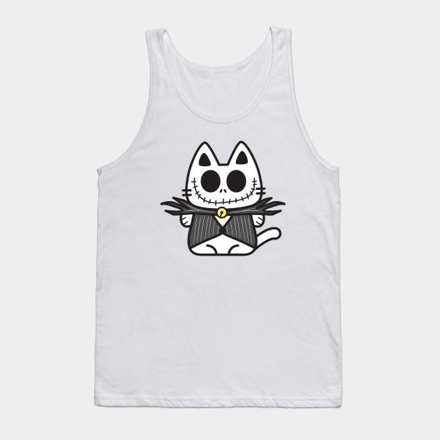 Kitty Skellington Tank Top by plattercats